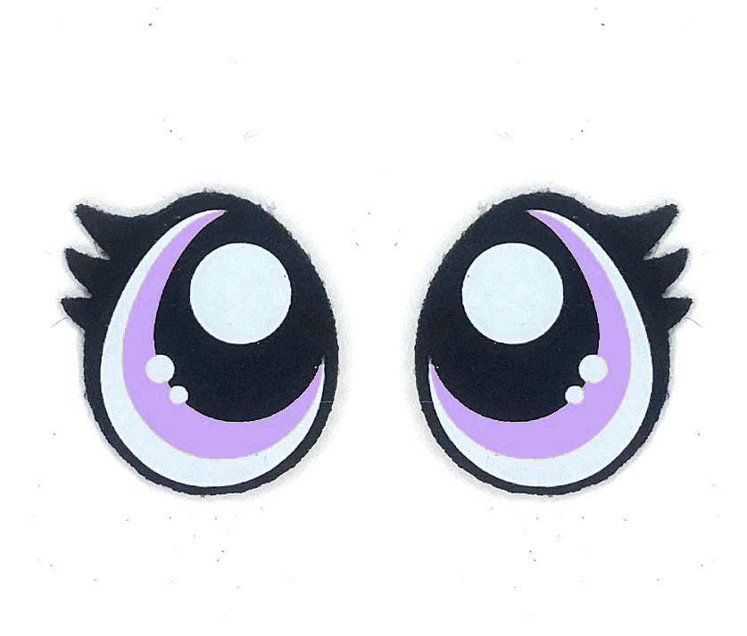 6 Pack of Pouty Felt Eyes for Amigurumi, Sad Eyes, with Lashes, Multiple Sizes Available - Thumbnail 3