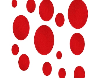 20 Pack of Red Felt Ovals for Amigurumi, Eye Blank, Crafts, Multiple Sizes Available
