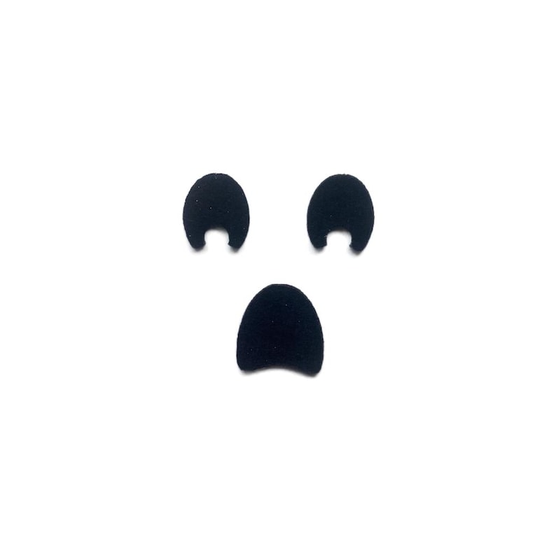 3 Pack Ghost Felt Faces Nose Mouth Combo for Amigurumi Multiple Sizes Available imagem 4