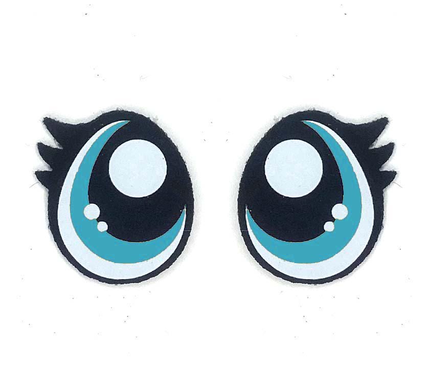 6 Pack of Pouty Felt Eyes for Amigurumi, Sad Eyes, with Lashes, Multiple Sizes Available - Thumbnail 2