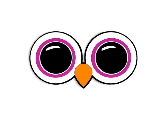 Felt Eyes for Amigurumi, Crochet Plushies, Glitter Kawaii Owl (3-48 Pack)