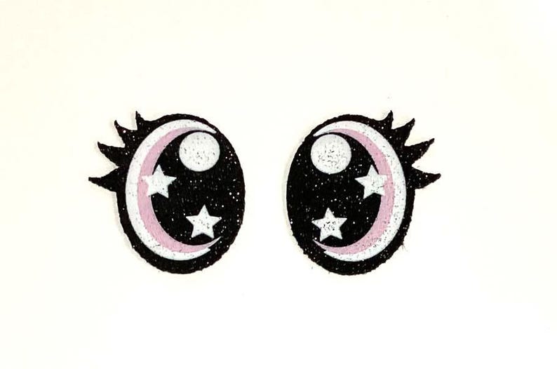 3 Pack of Felt Amigurumi Eyes with Eyelashes image 3