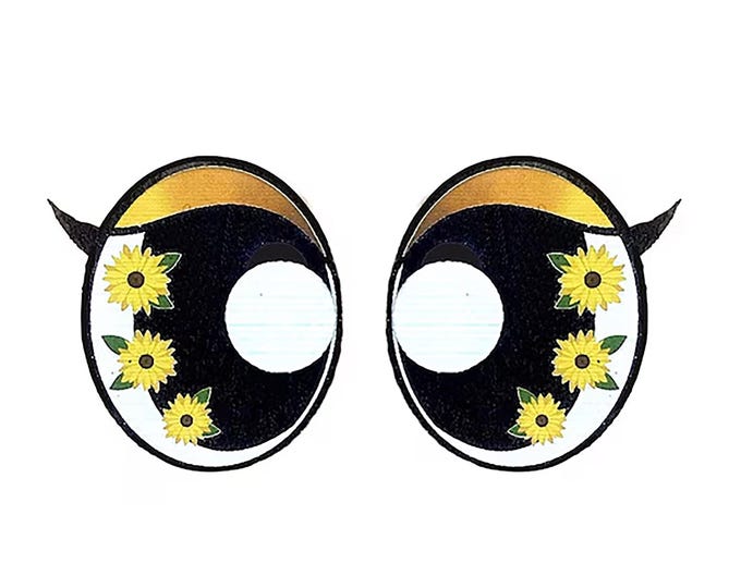 Felt Sunflower Eyes with Lashes for Amigurumi, Crochet, Plushie Crafts (3-48 Pack)