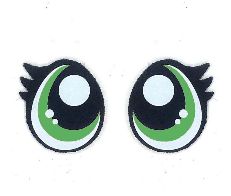 Paquete de 3 ojos de fieltro para amigurumi con pestañas, disponibles en varios tamaños. imagen 4