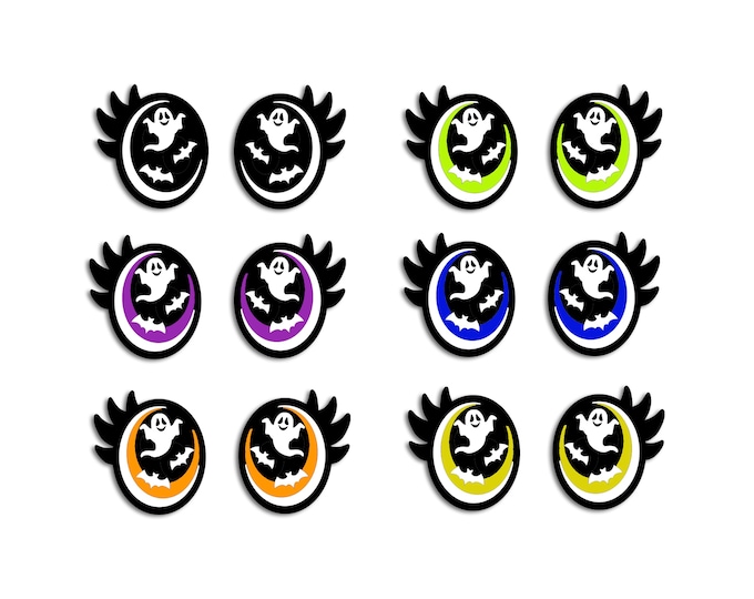 6 Pack, 3 Pack or Bulk Glitter Felt Eyes for Amigurumi, Halloween, Monster, Vampire, Crochet, Knit, Plushie, Monster, Ghost, Bats, Spider