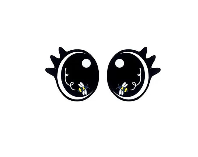 Felt Bee Eyes with Lashes for Amigurumi, Crochet, Knit, Plushie (3-48 Pack)