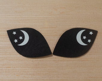 6 Pairs of Glow In The Dark Alien Felt Eyes *Multiple Sizes Available*