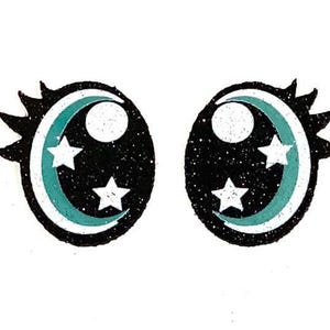 3 Pack of Felt Amigurumi Eyes with Eyelashes image 4