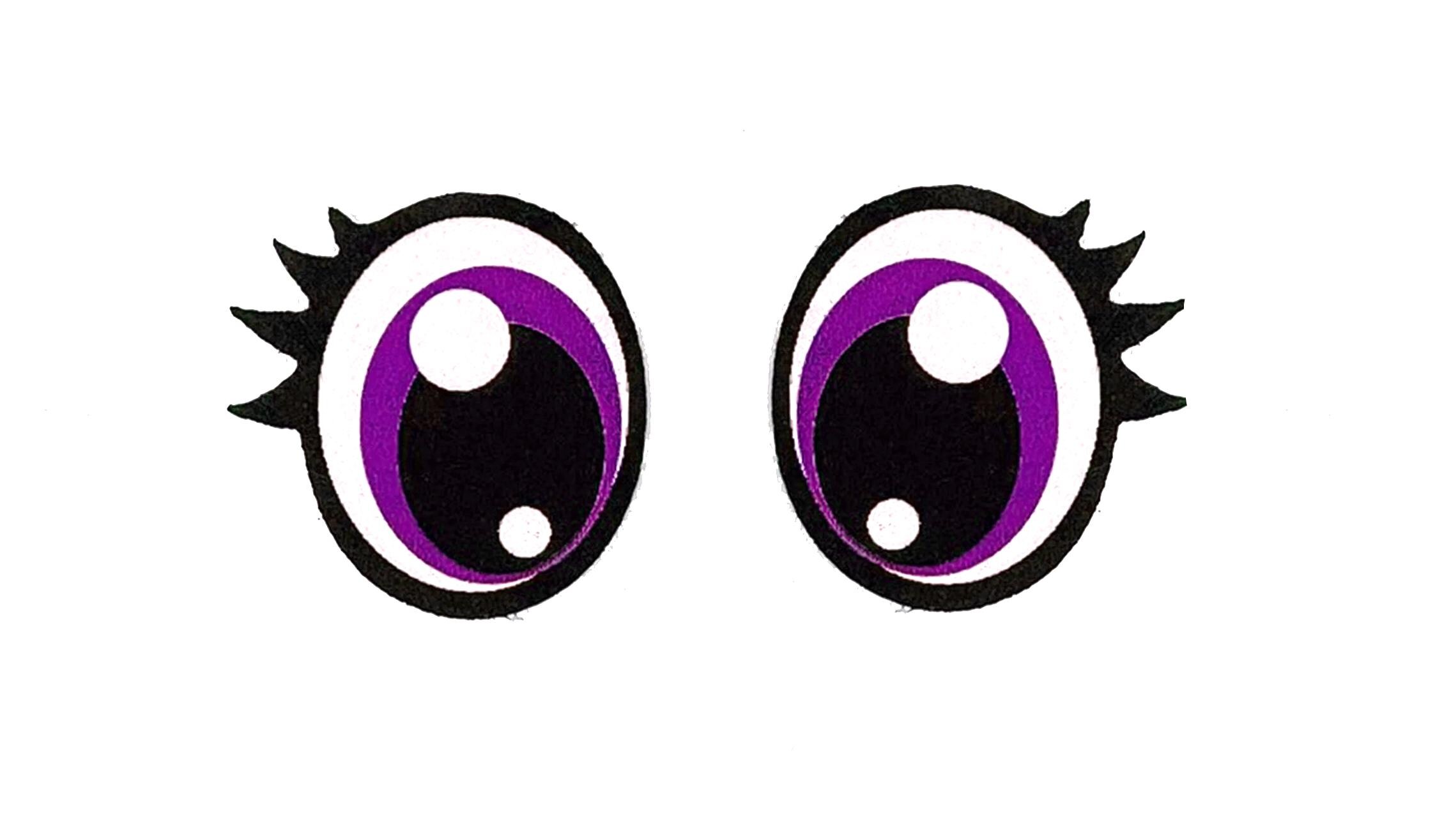 3 Pack of Oval Glitter Felt Eyes for Amigurumi with Lashes, Kawaii, Multicolor, Crochet, Plushie Multiple Sizes Available - Thumbnail 3