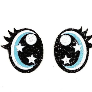 3 Pack of Felt Amigurumi Eyes with Eyelashes image 7