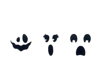 3 Pack Ghost Felt Faces Nose Mouth Combo for Amigurumi Multiple Sizes Available