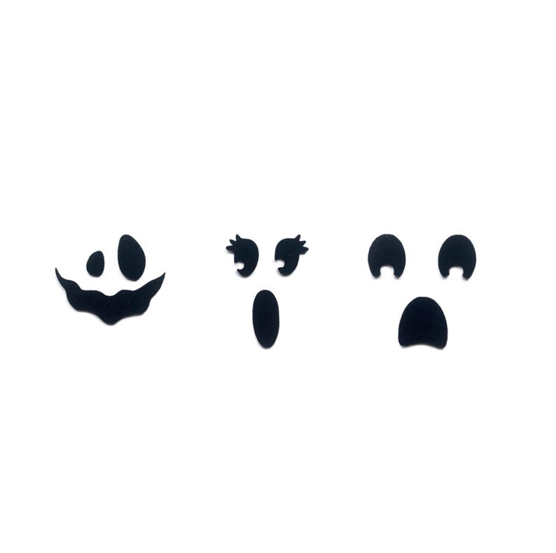 3 Pack Ghost Felt Faces Nose Mouth Combo for Amigurumi Multiple Sizes Available imagem 1