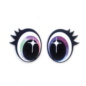 3 Pack of Glitter Felt Eyes for Amigurumi, With Lashes, Multiple Sizes Available image 4
