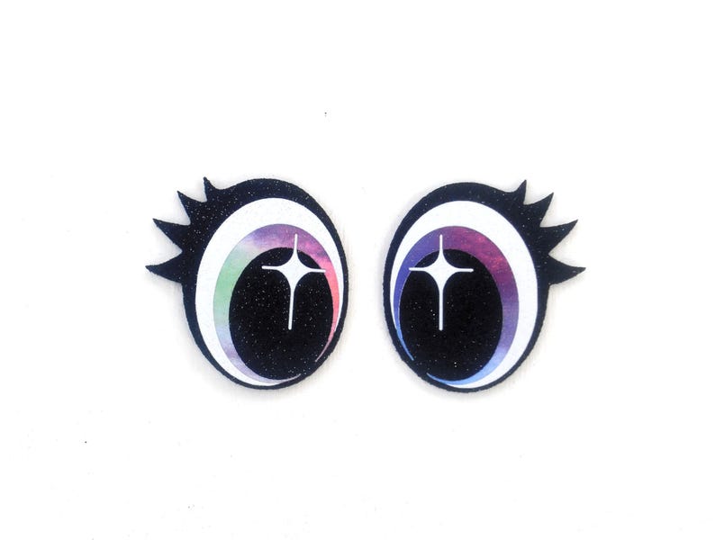 3 Pack of Glitter Felt Eyes for Amigurumi, With Lashes, Multiple Sizes Available image 4