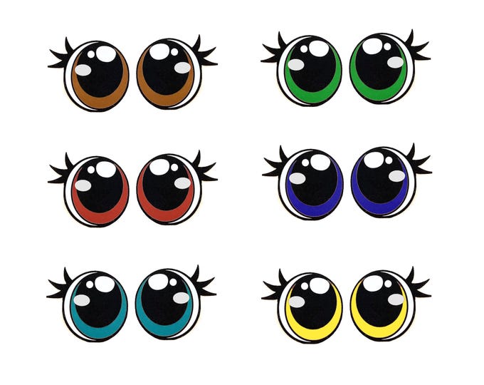 Felt Eyes with Lashes for Amigurumi, Crochet, Plushie (3-48 Pack)