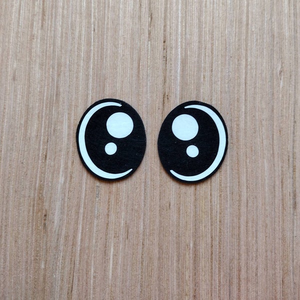 6 Pairs of Oval Kawaii Felt Eyes *Multiple Sizes Available*