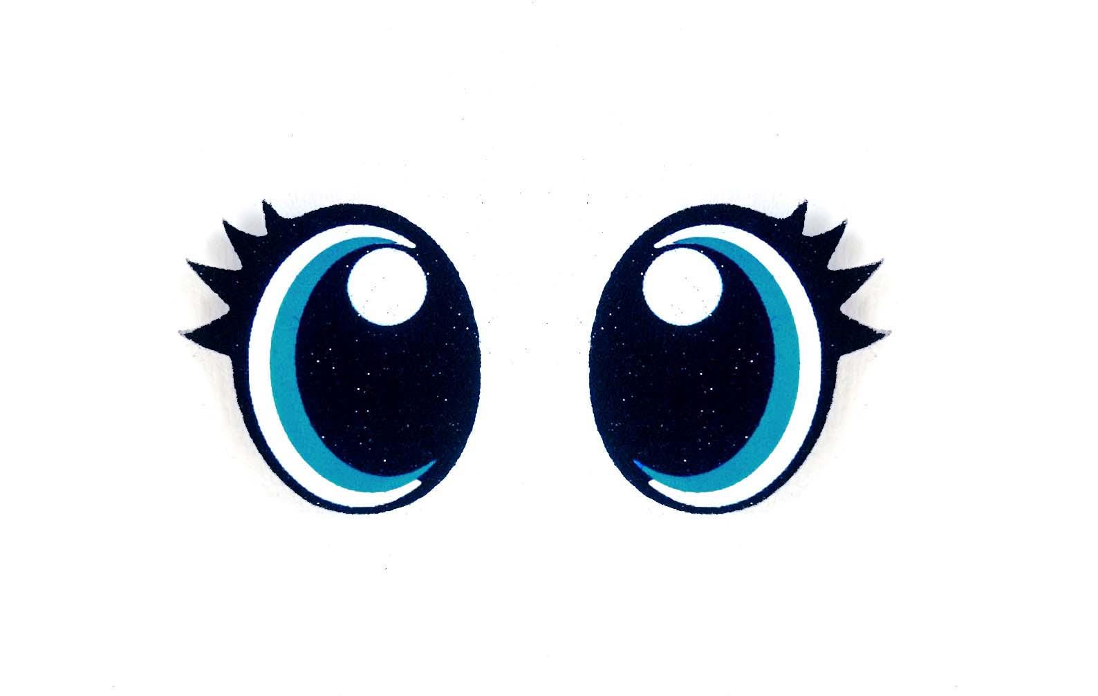 6 Pack of Glitter Felt Eyes for Amigurumi, With Lashes, Multiple Sizes Available - Thumbnail 2