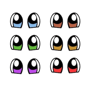6 Pack of Kawaii Felt Eyes For Amigurumi, Monster, Multiple Sizes Available