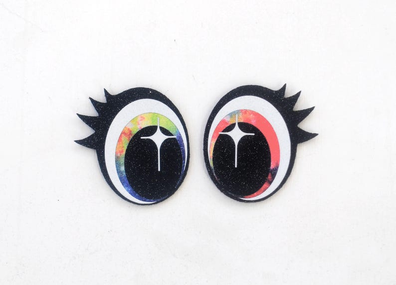 3 Pack of Glitter Felt Eyes for Amigurumi, With Lashes, Multiple Sizes Available image 3