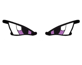 6 Pack, 3 Pack or Bulk Felt Eyes for Amigurumi, Crochet, Knit, Plushie, Purple, Glitter, Kawaii