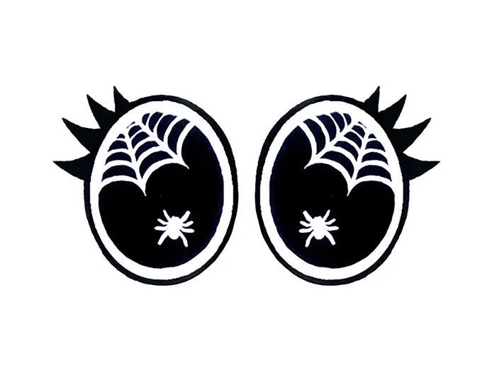 6 Pack, 3 Pack or Bulk Glitter Felt Eyes for Amigurumi, Halloween, Monster, Vampire, Crochet, Knit, Plushie, Monster, Ghost, Bats, Spider