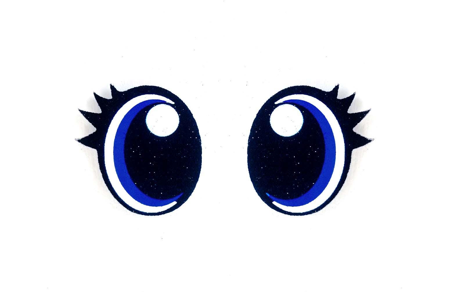 6 Pack of Glitter Felt Eyes for Amigurumi, With Lashes, Multiple Sizes Available - Thumbnail 3