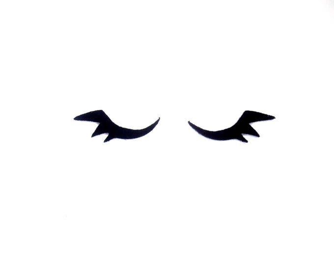 8 Pack of Sleepy Felt Eyes for Amigurumi, Sleeping, Eyelashes, Lashes, Squinting, Closed Eyes