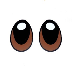 6 Pack of Brown Oval Felt Eyes For Amigurumi, Monster, Multiple Sizes Available