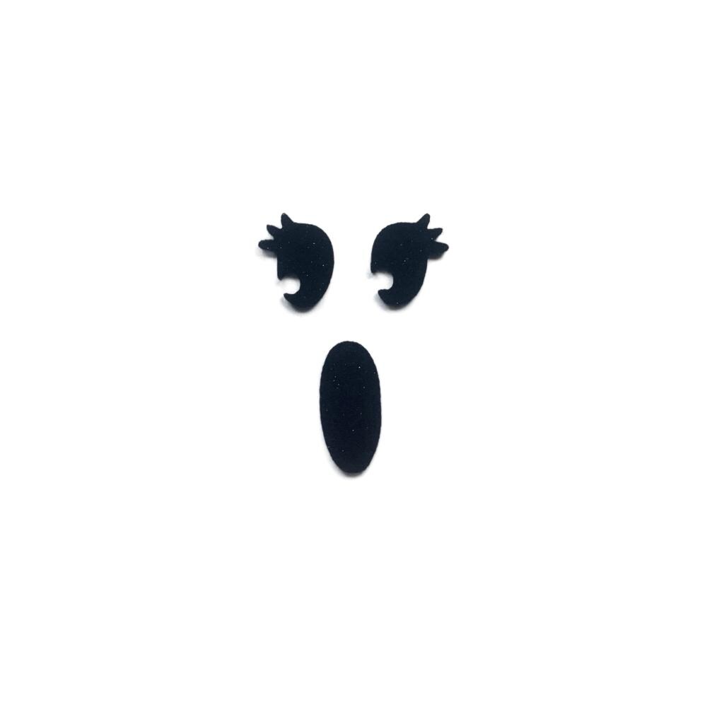 3 Pack Ghost Felt Faces Nose Mouth Combo for Amigurumi Multiple Sizes Available - Thumbnail 3