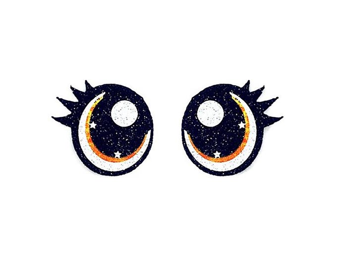 Glitter Felt Eyes with Lashes for Amigurumi, Crochet, Plushie, Kawaii Crafting