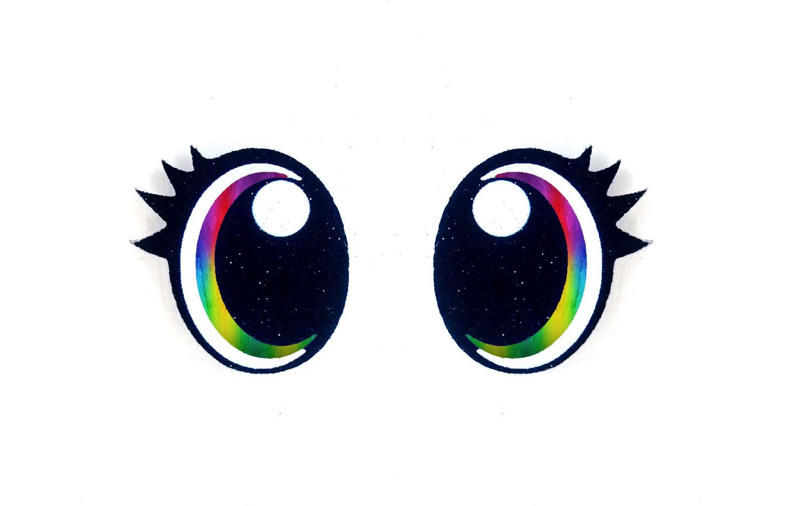 6 Pack of Glitter Felt Eyes for Amigurumi, With Lashes, Multiple Sizes Available - Thumbnail 7