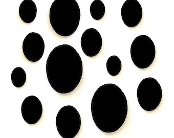 20 Pack of Black Felt Ovals for Amigurumi, Eye Blank, Crafts, Multiple Sizes Available
