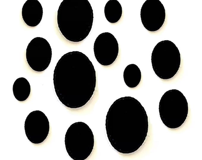 20 Pack of Black Felt Ovals for Amigurumi, Eye Blank, Crafts, Multiple Sizes Available