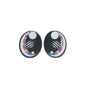 3 Pack of Rainbow Glitter Felt Eyes for Amigurumi Multiple Sizes Available