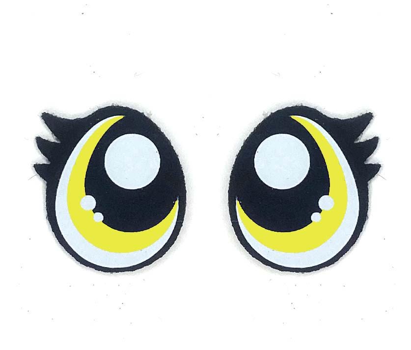 6 Pack of Pouty Felt Eyes for Amigurumi, Sad Eyes, with Lashes, Multiple Sizes Available - Thumbnail 7