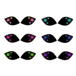 6 Pack of Alien Felt Eyes for Amigurumi, Rainbow,  Multiple Sizes Available
