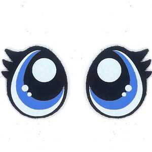 Paquete de 3 ojos de fieltro para amigurumi con pestañas, disponibles en varios tamaños. imagen 5