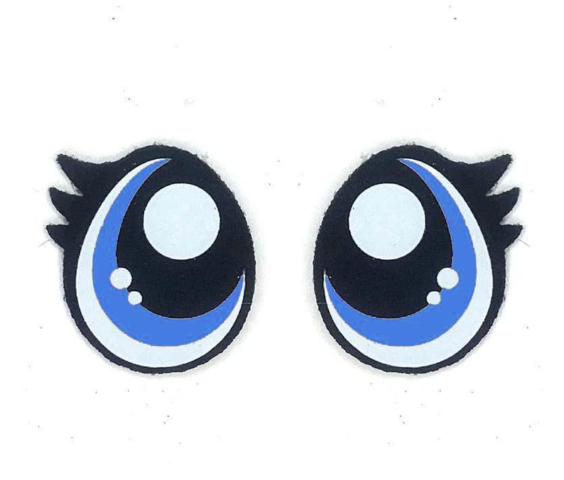 Paquete de 3 ojos de fieltro para amigurumi con pestañas, disponibles en varios tamaños. imagen 5