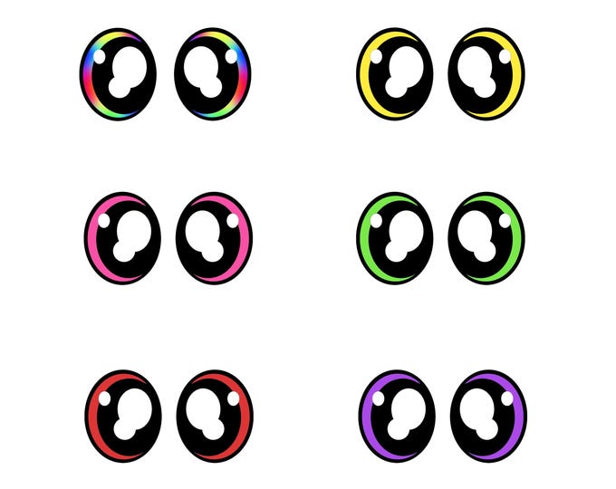 Glitter Felt Eyes for Amigurumi, Crochet, Plushies (3-48 Pack)