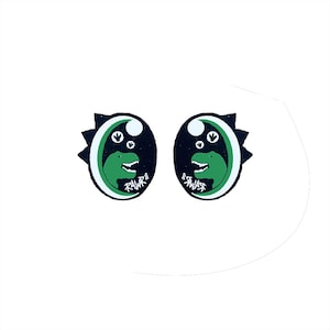 6 Pack of Green Dino Felt Eyes for Amigurumi, Dinosaur, Multiple Sizes Available