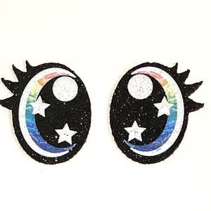 3 Pack of Felt Amigurumi Eyes with Eyelashes image 2