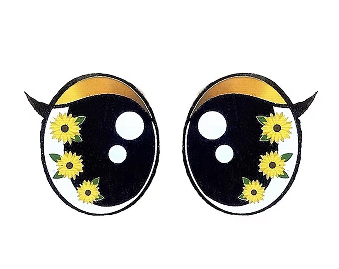 Felt Sunflower Eyes with Lashes for Amigurumi, Crochet Crafts (3-48 Pack)
