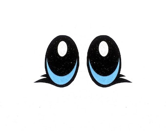 Glitter Felt Eyes with Lashes for Amigurumi, Crochet, Kawaii (3-48 Pack)