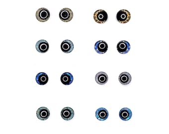 Glitter Sinker Safety Eyes With Offset Pupil for Amigurumi, 10mm-35mm