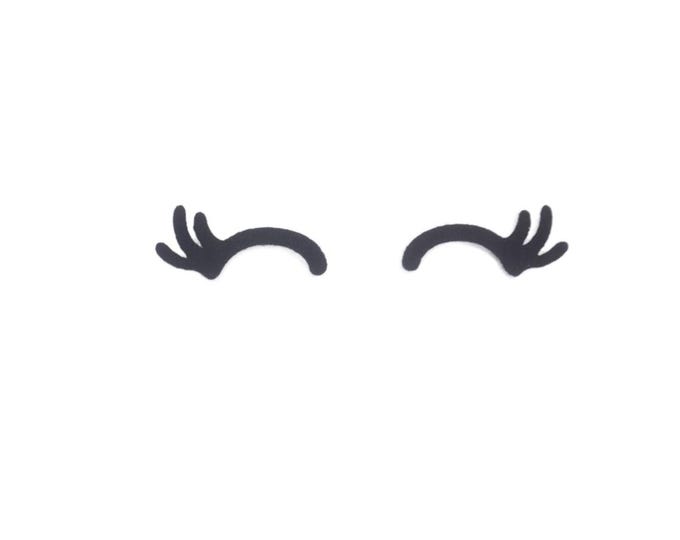 8 Pack of Sleepy Felt Eyes for Amigurumi, Sleeping, Eyelashes, Lashes, Squinting, Closed Eyes