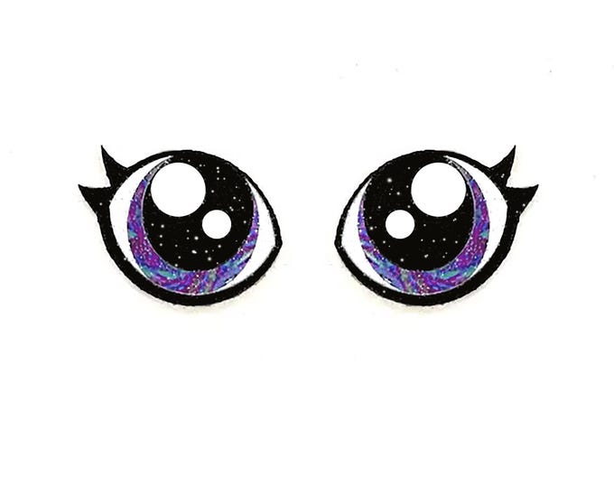 Glitter Felt Eyes with Lashes for Amigurumi, Crochet, Plushie, Kawaii Crafting