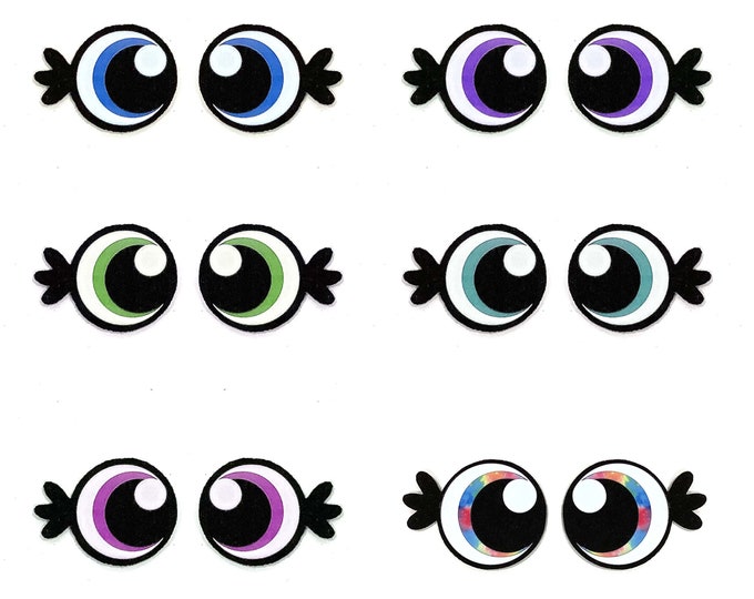 Felt Eyes with Lashes for Amigurumi, Crochet, Knit Plushies (3, 6, 12, 24, 48 Pack)