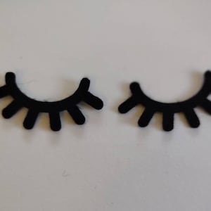 6 Pairs of Black Felt Eyelashes *Multiple Sizes Available*