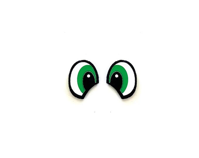 6 Pack, 3 Pack or Bulk Felt Eyes for Amigurumi, Crochet, Knit, Plushie, Plumber, Green, Glitter, Kawaii