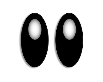 6 Pack Oval Kawaii Felt Eyes for Amigurumi Multiple Sizes